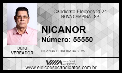 Candidato NICANOR 2024 - NOVA CAMPINA - Eleições