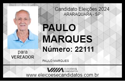 Candidato PAULO MARQUES 2024 - ARARAQUARA - Eleições