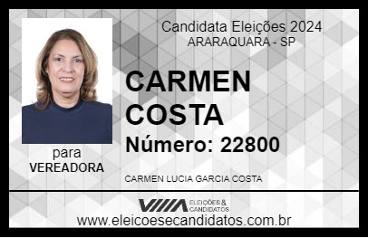 Candidato CARMEN COSTA 2024 - ARARAQUARA - Eleições