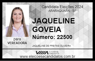 Candidato JAQUELINE GOVEIA 2024 - ARARAQUARA - Eleições