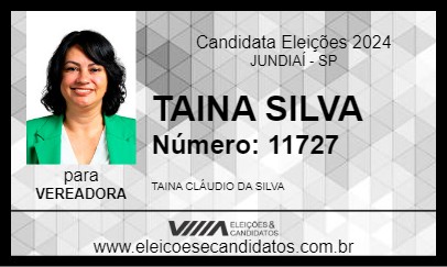 Candidato TAINA SILVA 2024 - JUNDIAÍ - Eleições