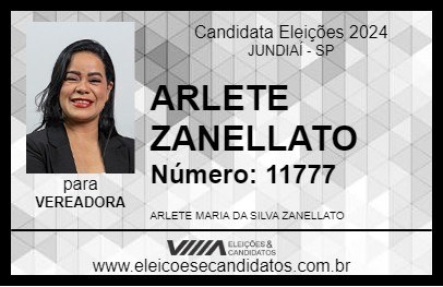 Candidato ARLETE ZANELLATO 2024 - JUNDIAÍ - Eleições