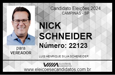 Candidato NICK SCHNEIDER 2024 - CAMPINAS - Eleições