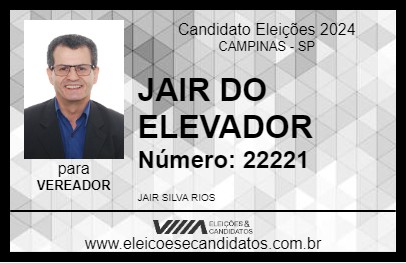 Candidato JAIR DO ELEVADOR 2024 - CAMPINAS - Eleições