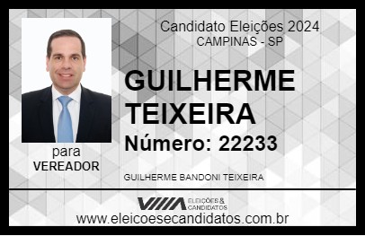 Candidato GUILHERME TEIXEIRA 2024 - CAMPINAS - Eleições