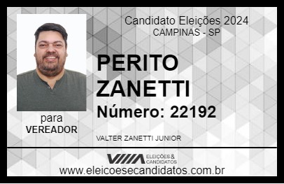 Candidato PERITO ZANETTI 2024 - CAMPINAS - Eleições