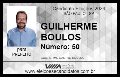 Candidato GUILHERME BOULOS 2024 - SÃO PAULO - Eleições