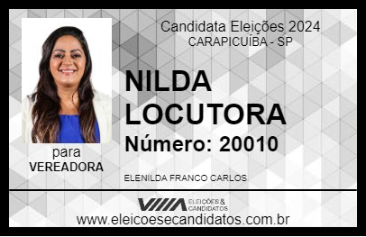 Candidato NILDA LOCUTORA 2024 - CARAPICUÍBA - Eleições