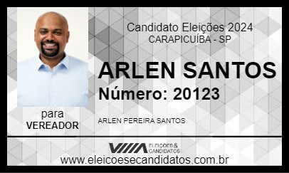 Candidato ARLEN SANTOS 2024 - CARAPICUÍBA - Eleições