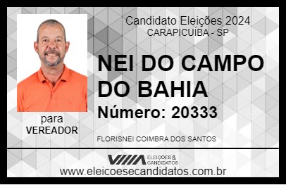 Candidato NEI DO CAMPO DO BAHIA 2024 - CARAPICUÍBA - Eleições