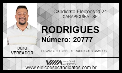 Candidato RODRIGUES 2024 - CARAPICUÍBA - Eleições