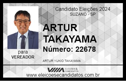 Candidato ARTUR TAKAYAMA 2024 - SUZANO - Eleições