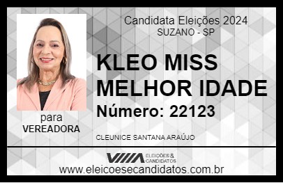 Candidato KLEO MISS MELHOR IDADE 2024 - SUZANO - Eleições