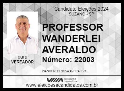 Candidato PROFESSOR WANDERLEI AVERALDO 2024 - SUZANO - Eleições