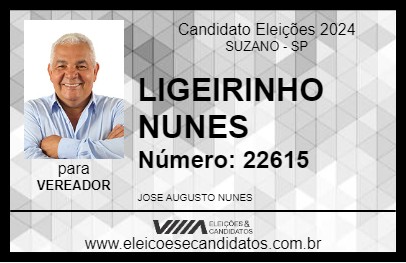 Candidato LIGEIRINHO NUNES 2024 - SUZANO - Eleições