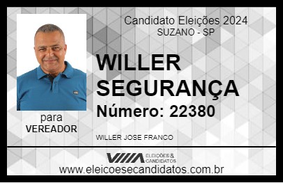 Candidato WILLER SEGURANÇA 2024 - SUZANO - Eleições