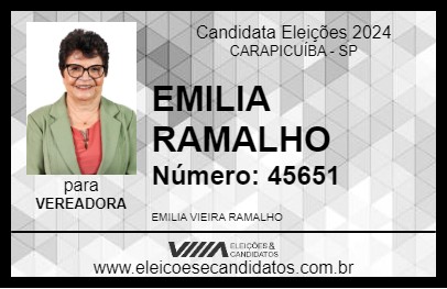 Candidato EMILIA RAMALHO 2024 - CARAPICUÍBA - Eleições