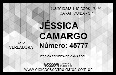 Candidato JÉSSICA CAMARGO 2024 - CARAPICUÍBA - Eleições