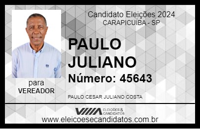 Candidato PAULO JULIANO 2024 - CARAPICUÍBA - Eleições