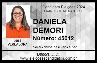 Candidato DANIELA DEMORI 2024 - FRANCISCO MORATO - Eleições