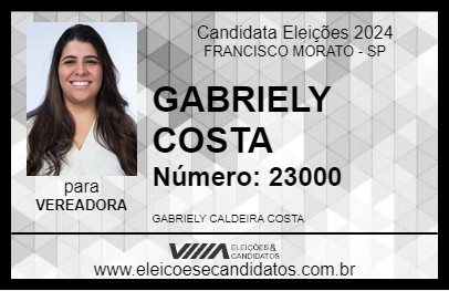 Candidato GABRIELY COSTA 2024 - FRANCISCO MORATO - Eleições