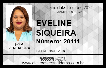 Candidato EVELINE SIQUEIRA 2024 - JAMBEIRO - Eleições