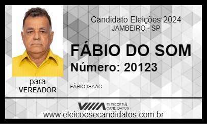 Candidato FÁBIO DO SOM 2024 - JAMBEIRO - Eleições