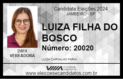 Candidato LUIZA FILHA DO BOSCO 2024 - JAMBEIRO - Eleições