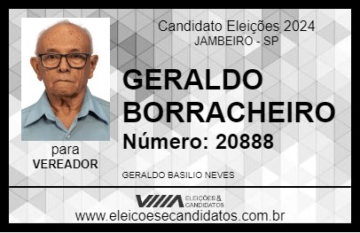 Candidato GERALDO BORRACHEIRO 2024 - JAMBEIRO - Eleições