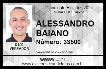 Candidato ALESSANDRO BAIANO 2024 - NOVA ODESSA - Eleições