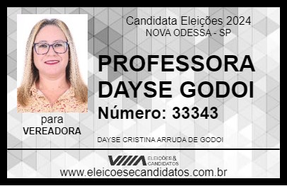 Candidato PROFESSORA DAYSE GODOI 2024 - NOVA ODESSA - Eleições