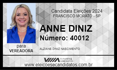 Candidato ANNE DINIZ 2024 - FRANCISCO MORATO - Eleições