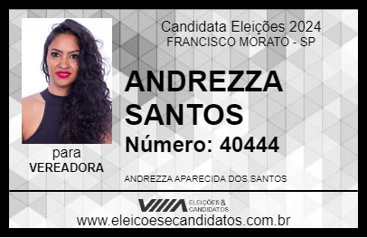 Candidato ANDREZZA SANTOS 2024 - FRANCISCO MORATO - Eleições