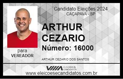 Candidato ARTHUR CEZARIO 2024 - CAÇAPAVA - Eleições