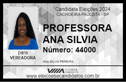 Candidato PROFESSORA ANA SILVIA 2024 - CACHOEIRA PAULISTA - Eleições