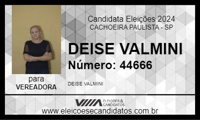 Candidato DEISE VALMINI 2024 - CACHOEIRA PAULISTA - Eleições