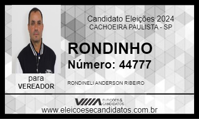 Candidato RONDINHO 2024 - CACHOEIRA PAULISTA - Eleições