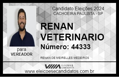 Candidato RENAN VETERINARIO 2024 - CACHOEIRA PAULISTA - Eleições