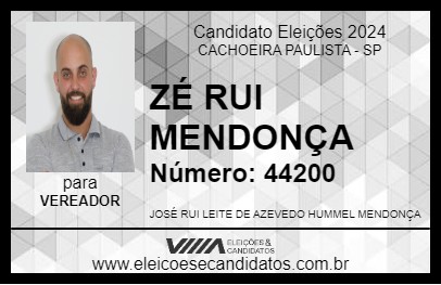 Candidato ZÉ RUI MENDONÇA 2024 - CACHOEIRA PAULISTA - Eleições