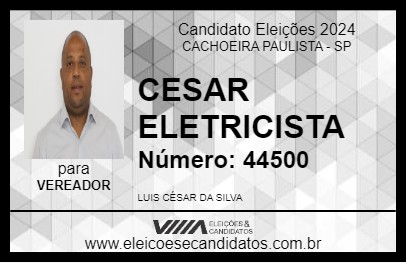 Candidato CESAR ELETRICISTA 2024 - CACHOEIRA PAULISTA - Eleições