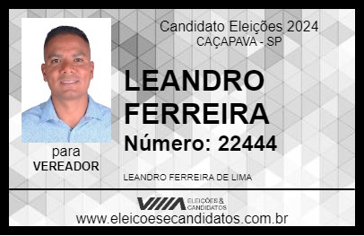 Candidato LEANDRO FERREIRA 2024 - CAÇAPAVA - Eleições