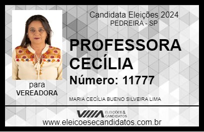 Candidato PROFESSORA CECÍLIA 2024 - PEDREIRA - Eleições