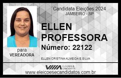 Candidato ELLEN PROFESSORA 2024 - JAMBEIRO - Eleições