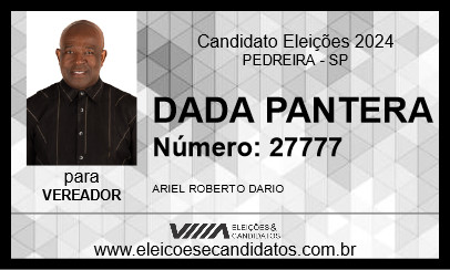 Candidato DADA PANTERA 2024 - PEDREIRA - Eleições