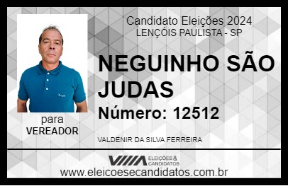 Candidato NEGUINHO SÃO JUDAS 2024 - LENÇÓIS PAULISTA - Eleições