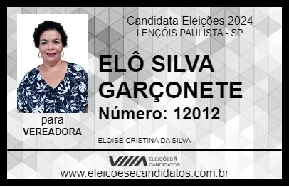 Candidato ELÔ SILVA GARÇONETE 2024 - LENÇÓIS PAULISTA - Eleições