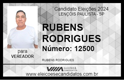 Candidato RUBENS RODRIGUES 2024 - LENÇÓIS PAULISTA - Eleições