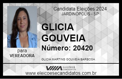 Candidato GLICIA GOUVEIA 2024 - JARDINÓPOLIS - Eleições