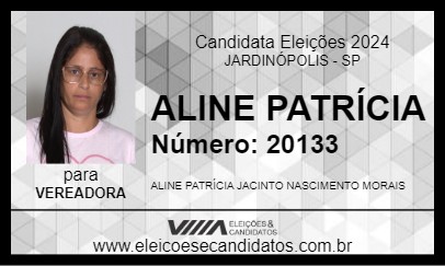 Candidato ALINE PATRÍCIA 2024 - JARDINÓPOLIS - Eleições