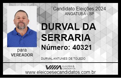 Candidato DURVAL DA SERRARIA 2024 - ANGATUBA - Eleições